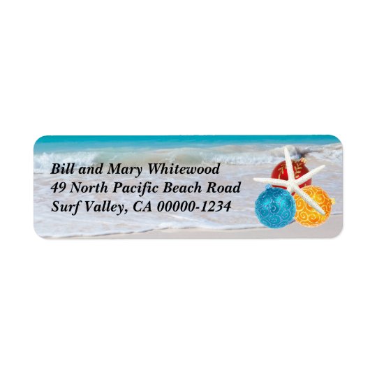 Tropical Ocean Holiday Return Address Label