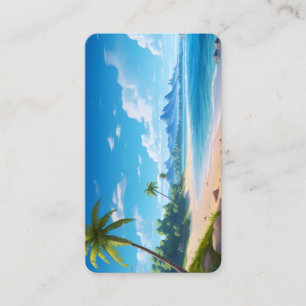 Tropical Ocean Island Sandy Beach Shore Business Card