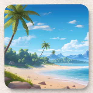 Tropical Ocean Island Sandy Beach Shore Coaster