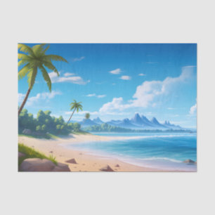 Tropical Ocean Island Sandy Beach Shore Tissue Paper
