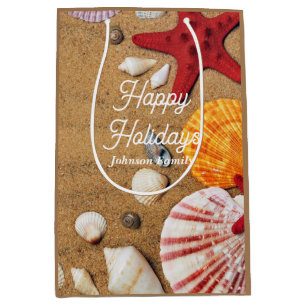 Tropical ocean nautical coastal summer vacation medium gift bag