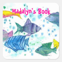 Tropical Ocean of Fish Custom Name Book Plate