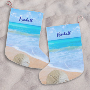 Tropical Ocean Sand Dollar Beach Christmas Small Christmas Stocking