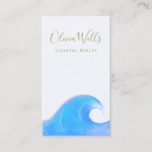 Tropical Ocean Wave Coastal Real Estate Busines Business Card