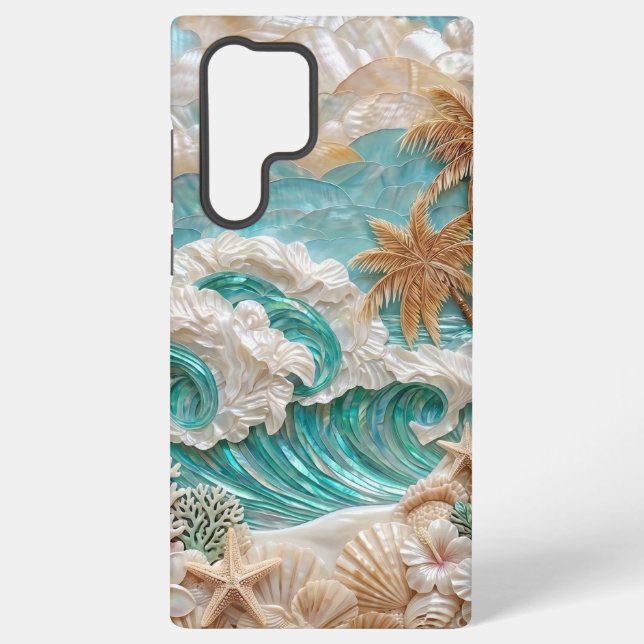 Tropical Ocean Wave Samsung Galaxy S22 Ultra Case (Back)