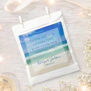 Tropical Ocean Waves Photography Beach Wedding Favour Bag