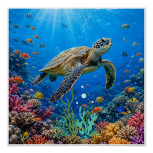 Tropical Ocean Wildlife Print