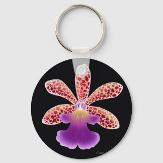 Tropical Oerstedella Orchid Flower Key Ring