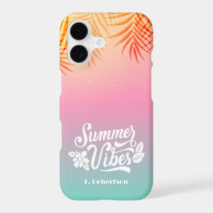 Tropical Ombre Sunrise Summer Vibes Custom Name
