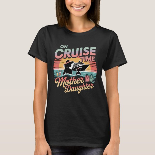 Tropical On Cruise Time Mother Daughter with Palm  T-Shirt (Front)
