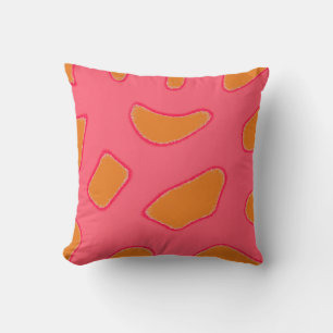Tropical orange and red pink cushion