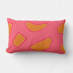 Tropical orange and red pink fantasy pattern lumbar cushion