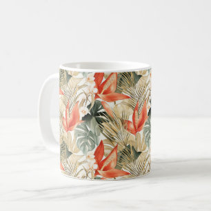 Tropical Orange Anthurium Floral Jungle Coffee Mug