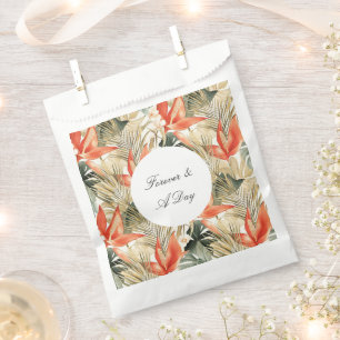 Tropical Orange Anthurium Floral Wedding Favour Bag