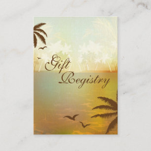 Tropical Orange Beach Gift Registry Cards