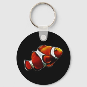 Tropical Orange Clownfish Clown Fish Key Ring
