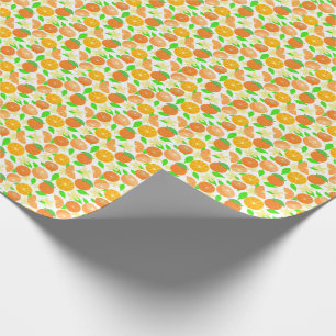 Tropical orange fruit pattern personalise wrapping paper