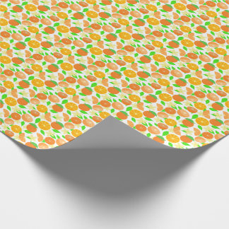 Tropical orange fruit pattern personalise wrapping paper