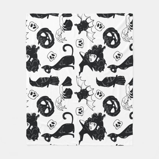 Tropical Orange Grey: Vintage Pattern Fleece Blanket (Front)