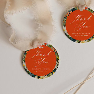 Tropical Orange Paradise Thank You Favour Tags