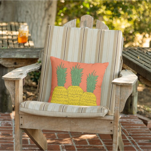 Tropical Orange Pineapple Summer Pool Patio Porch Cushion (Chair)