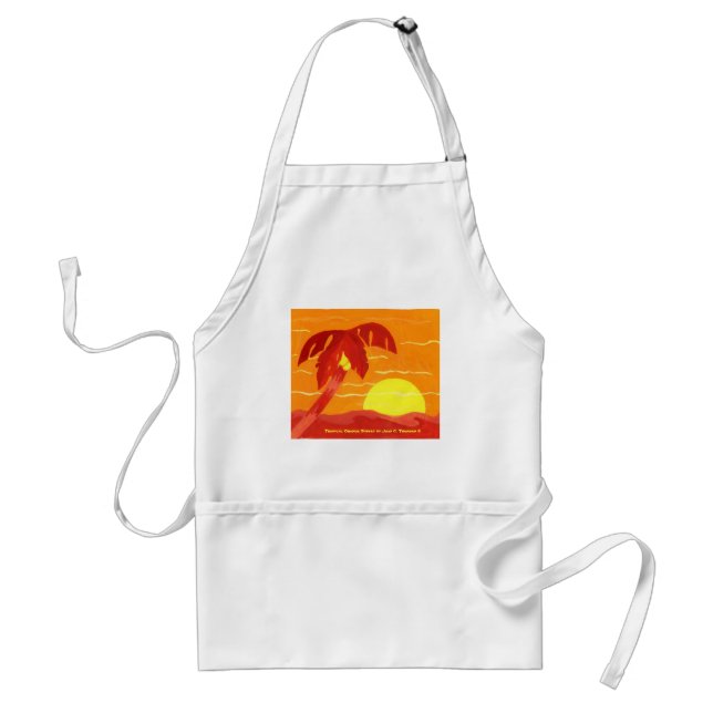 Tropical Orange Sunset Apron (Front)