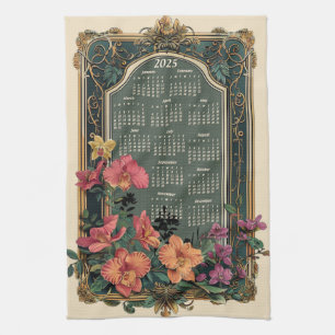 Tropical Orchid 2025 Gift Calendar Tea Towel