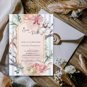 Tropical Orchid Arch Wedding Save the Date Magnet 