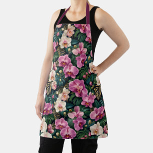Tropical Orchid Botanical Elegance Apron