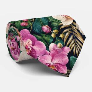 Tropical Orchid Botanical Elegance Tie