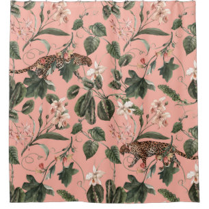 Tropical orchid, butterflies: exotic watercolor. shower curtain