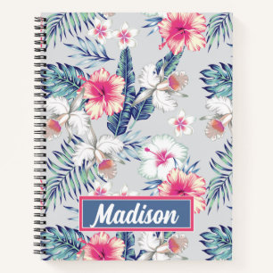 Tropical Orchid Floral Pattern Notebook