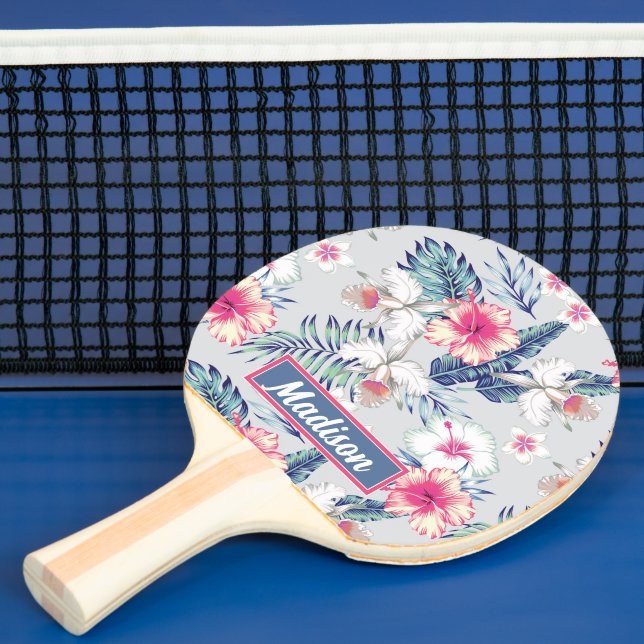 Tropical Orchid Floral Pattern Ping Pong Paddle (Insitu)