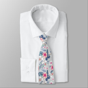 Tropical Orchid Floral Pattern Tie