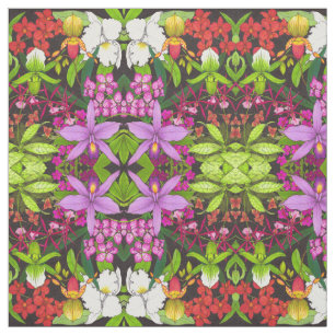 Tropical Orchid Flower Garden Fabric