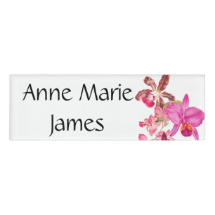 Tropical Orchid Flowers Floral Name Tag