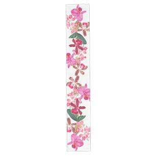 Tropical Orchid Flowers Floral Table Runner