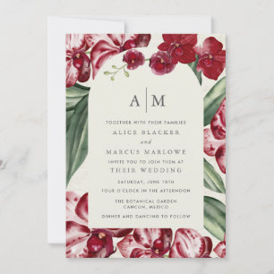 Tropical Orchid Hawaiian Island Wedding  Invitation