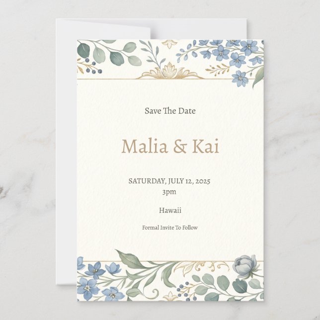 Tropical Orchid Magnetic Wedding Invitation (Front)