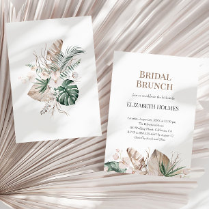 Tropical Orchid Monstera Bridal Brunch Invitation