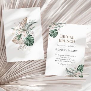 Tropical Orchid Monstera Bridal Brunch Invitation