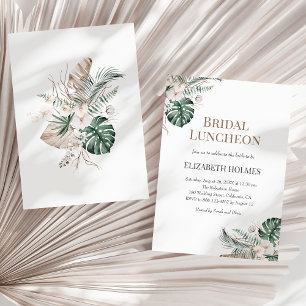 Tropical Orchid Monstera Bridal Luncheon Invitation