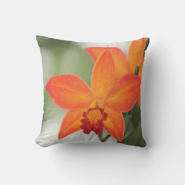 Tropical Orchid Outdoor Pillow (Front)