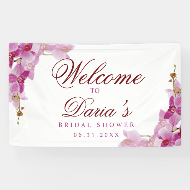 Tropical Orchid Photo Drop Tapestry Banner (Horizontal)