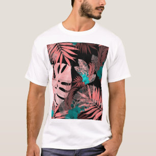 Tropical Orchid Watercolor Seamless Pattern T-Shirt