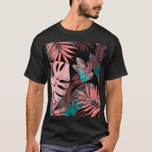 Tropical Orchid Watercolor Seamless Pattern T-Shirt