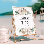 Tropical Orchid Wedding Table Number Card<br><div class="desc">This elegant table number sign from the Tropical Orchid and Monstera Collection is the perfect way to add a touch of natural beauty to your wedding reception decor. Featuring a watercolor design of tropical orchids, monstera leaves, and palm fronds in earthy tones of green, brown, and white, this sign will...</div>