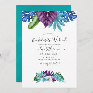Tropical Orchids Geometric Bachelorette Weekend Invitation
