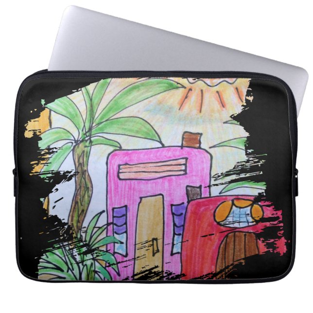 Tropical Paint Stroke Laptop Sleeve (Front)