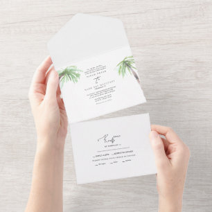 Tropical Palm All In One Invitation